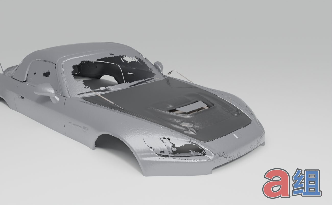 S2000 hood design round 1, single open vent on the scanned car