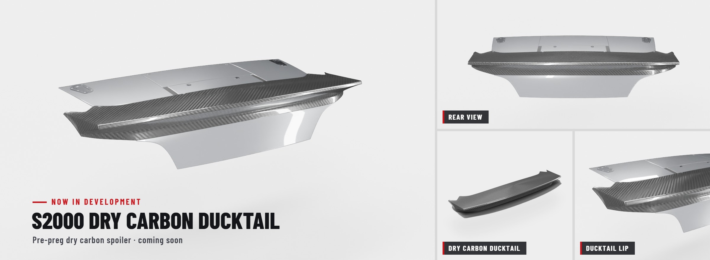 S2000 dry carbon ducktail spoiler design renders