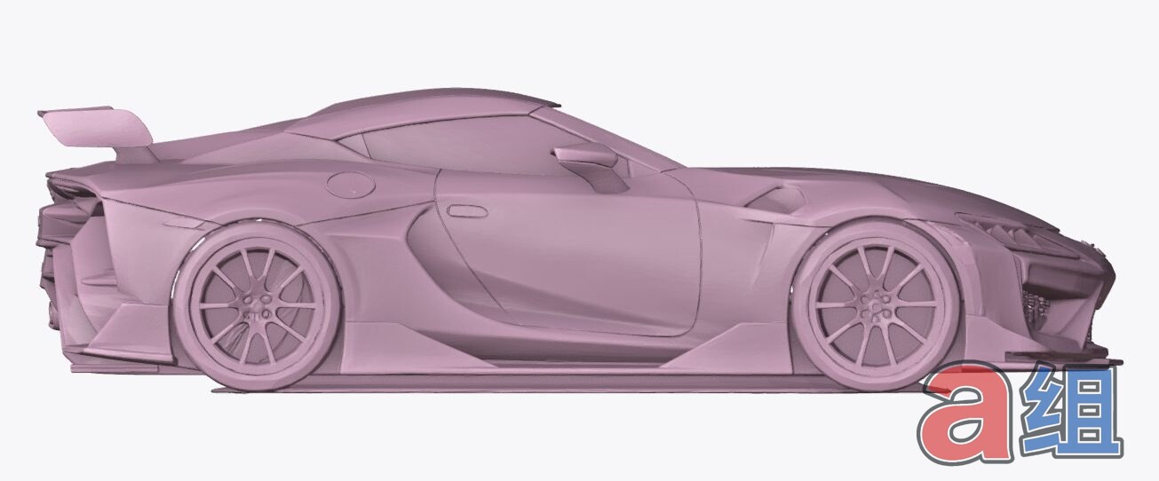 3D model of the Supra GT widebody concept, side view