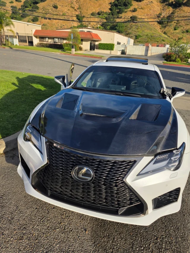 Lexus RC-F facelift with Group A GT3 full carbon hood